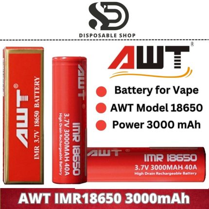 AWT Vape Battery 3000 mAh Model IMR 18650 40A