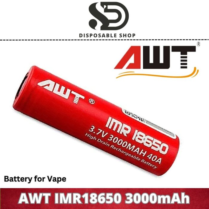 AWT Vape Battery 3000 mAh Model IMR 18650 40A
