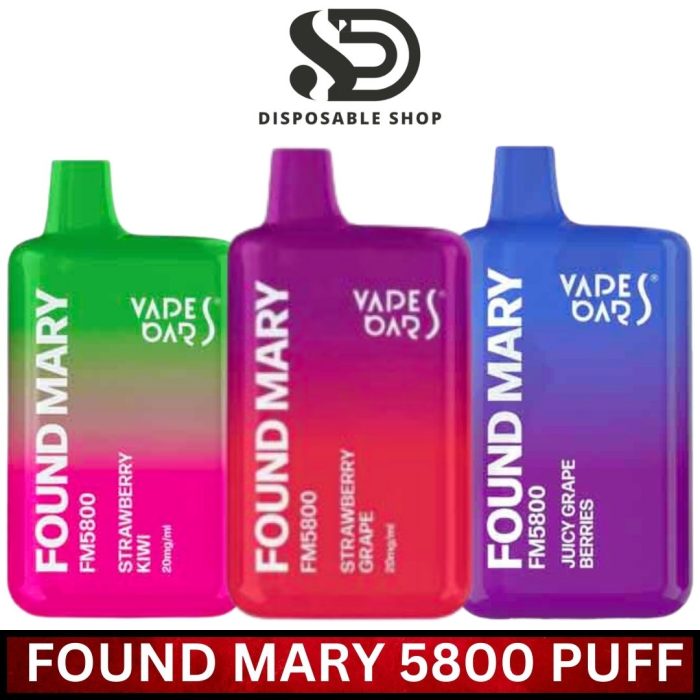 Vapes Bars Found Mary 5800 Puffs 20mg Disposable Vape