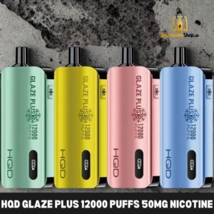 hqd glaze plus 12000 puffs 50mg nicotine dual mesh coil disposable