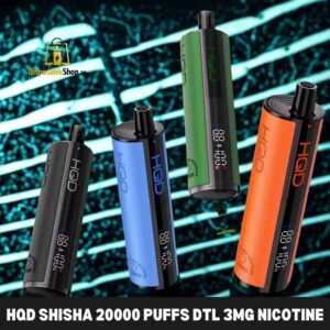 hqd shisha 20000 puffs dtl 3mg nicotine disposable vape