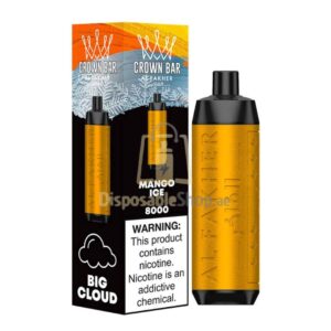 crown bar al fakher 8000 puffs 05mg nicotine mango ice
