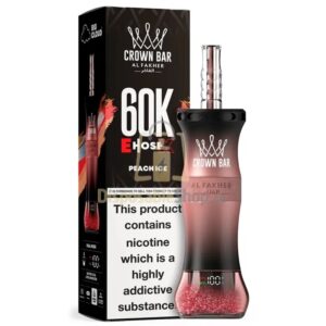 crown bar al fakher e hose x 60000 puffs 06mg nicotine peach ice