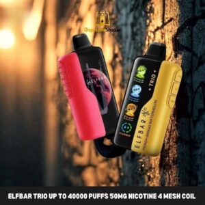 Elfbar trio up to 40000 puffs 50mg nicotine 4 mesh coil disposable vape in Dubai