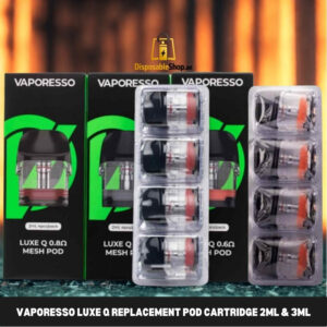 vaporesso luxe q replacement pod cartridge 2ml and 3ml pack of 4 pcs in dubai